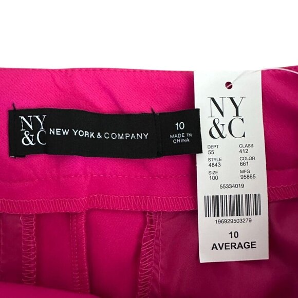 New York & Company Hot Pink High Rise Flare Pant Fit To Flatter Split Leg NWT - Picture 7 of 10